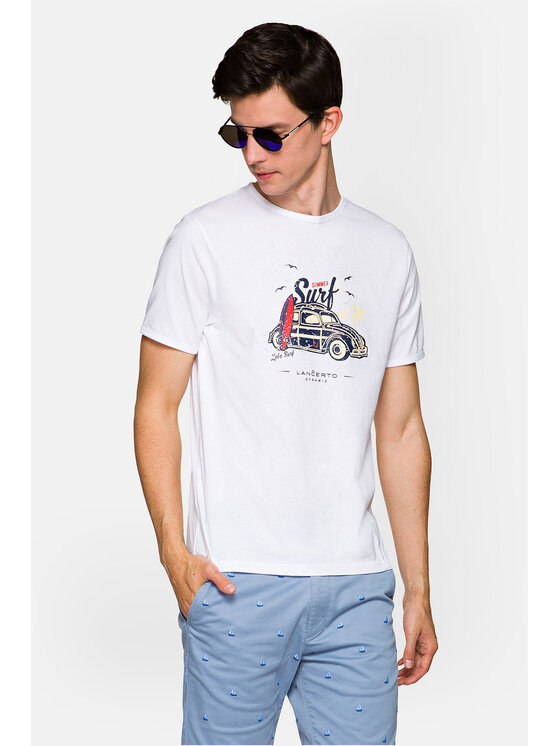 Lancerto Lancerto T-Shirt Reggie TS073221000017 Biały Regular Fit