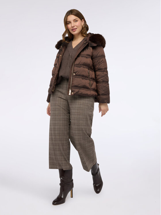 Fiorella Rubino Fiorella Rubino Kurtka puchowa F006T001423N022 Brązowy A-Line Fit