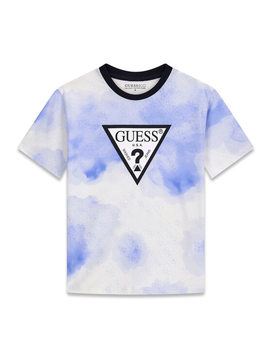 Guess Tricou L6RI03 K8HM4 Albastru celest Regular Fit