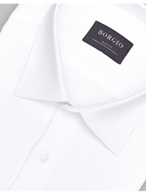 Borgio Borgio Koszula licodia Biały Slim Fit