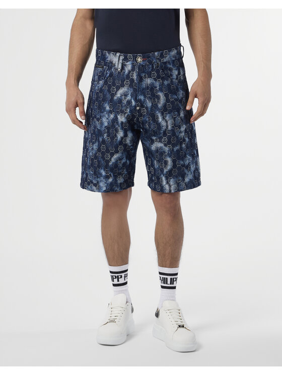 PHILIPP PLEIN PHILIPP PLEIN Szorty jeansowe 29792 Granatowy Regular Fit