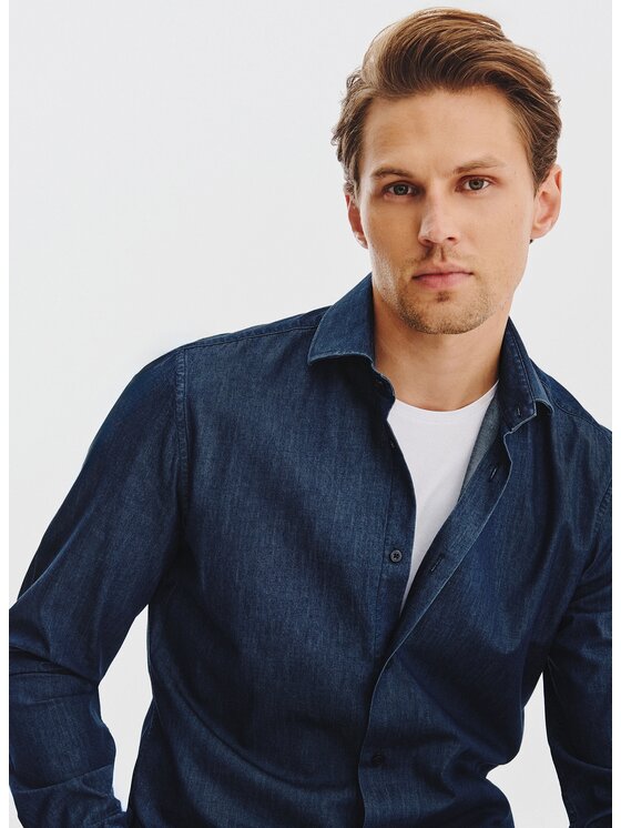 Pako Lorente Pako Lorente Koszula P25WF-1X-016 Granatowy Slim Fit