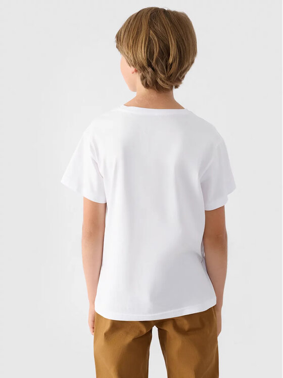 4F 4F T-shirt 4FJWMM00TTSHM2330-10S Bianco Standard Fit