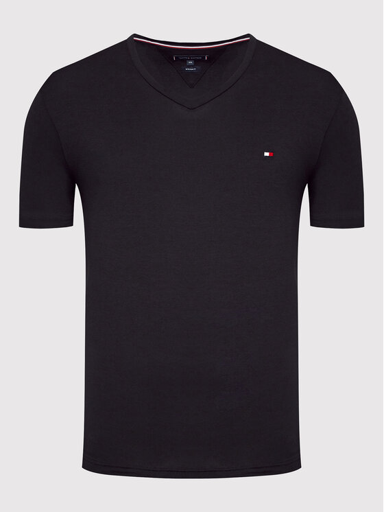 Tommy Hilfiger Tommy Hilfiger Marškinėliai Core Stretch MW0MW27540 Juoda Slim Fit
