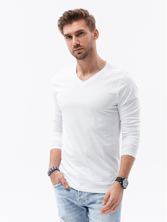 Ombre Ombre Longsleeve Z41 Biały Regular Fit