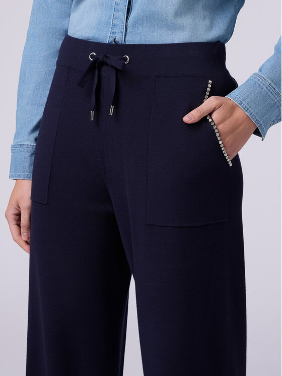 Oltre Oltre Pantaloni di tessuto P655J002204N034 Blu Baggy Fit