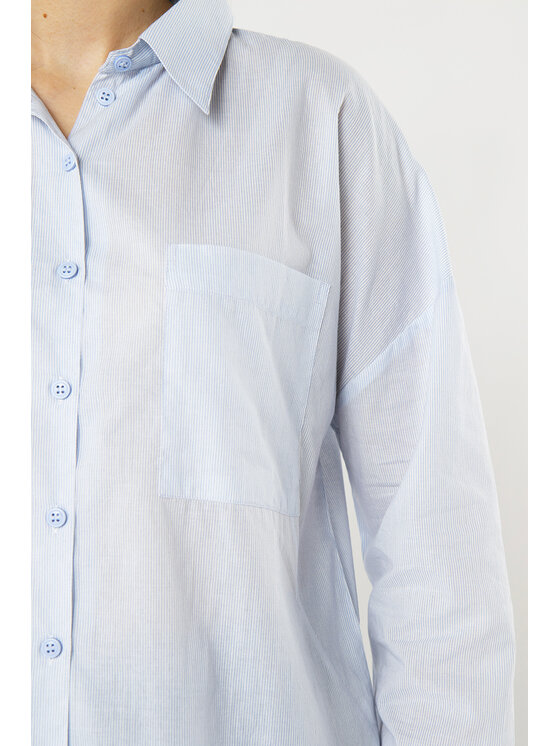 QUIOSQUE QUIOSQUE Halenka VOILE SHIRT Světle modrá Regular Fit