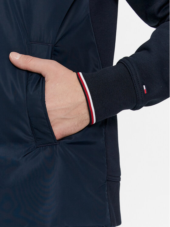 Tommy Hilfiger Tommy Hilfiger Pulóver Mix Media MW0MW34253 Sötétkék Regular Fit