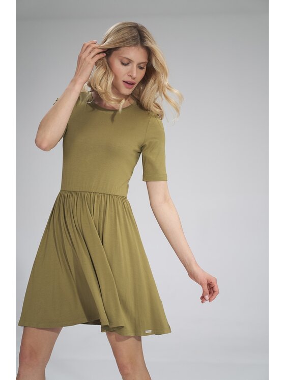 FIGL FIGL Sukienka M751 Khaki Regular Fit