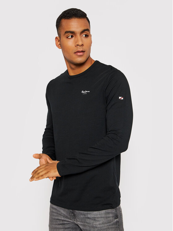 Pepe Jeans S dlhými rukávmi Original Basic 2 Long N PM508211 Čierna Slim Fit