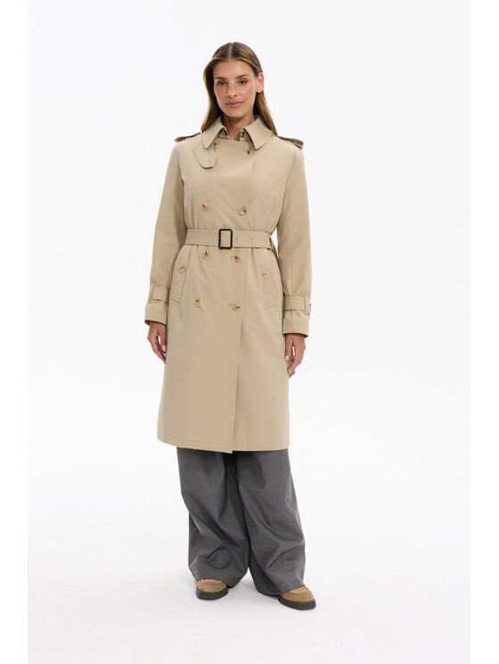 Deni Cler Milano Deni Cler Milano Płaszcz przejściowy T-DC-8071-F5-40-12-1 Beżowy Regular Fit