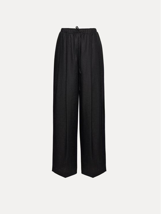 La Mania La Mania Kalhoty z materiálu SOLLER Černá Basic Fit