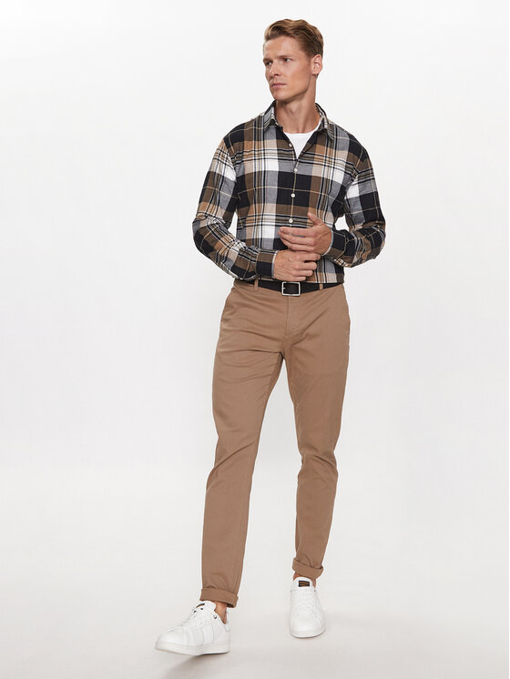 Lindbergh Lindbergh Košulja 30-203482 Bež Slim Fit