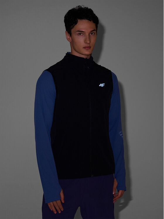 4F 4F Kamizelka BLAST Czarny Slim Fit
