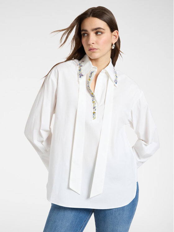 Elena Mirò Elena Mirò Bluzka 2040Z000020N011 Biały Regular Fit
