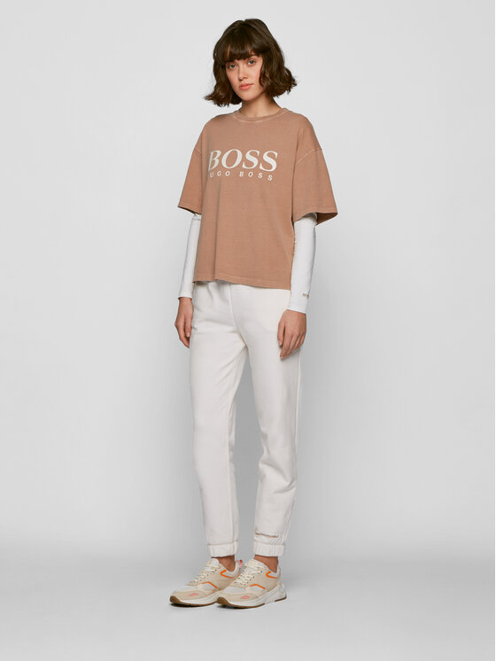 BOSS Boss Majica C_Esabel_Active 50457401 Écru Slim Fit