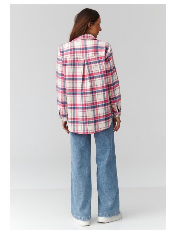 Makadamia Makadamia Koszula C35 Różowy Loose Fit