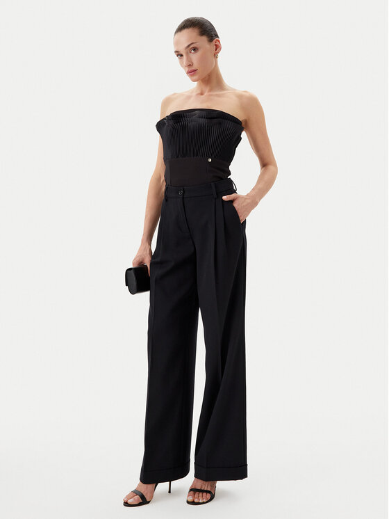 Rinascimento Rinascimento топ CFC0019748002 Черен Slim Fit