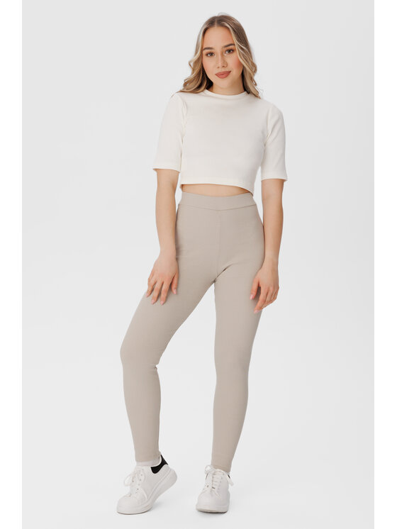 LAURELLA LAURELLA Teplákové kalhoty 3TU003 Béžová Regular Fit