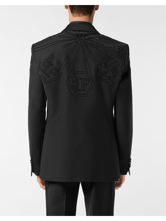 PHILIPP PLEIN PHILIPP PLEIN Marynarka 25515 Czarny Fitted Fit