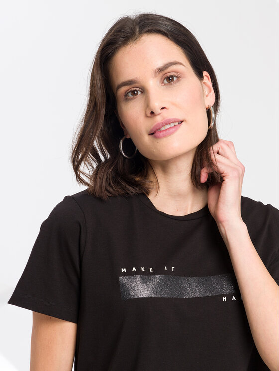 Cross Jeans Cross Jeans T-Shirt 55938-020 Czarny Regular Fit