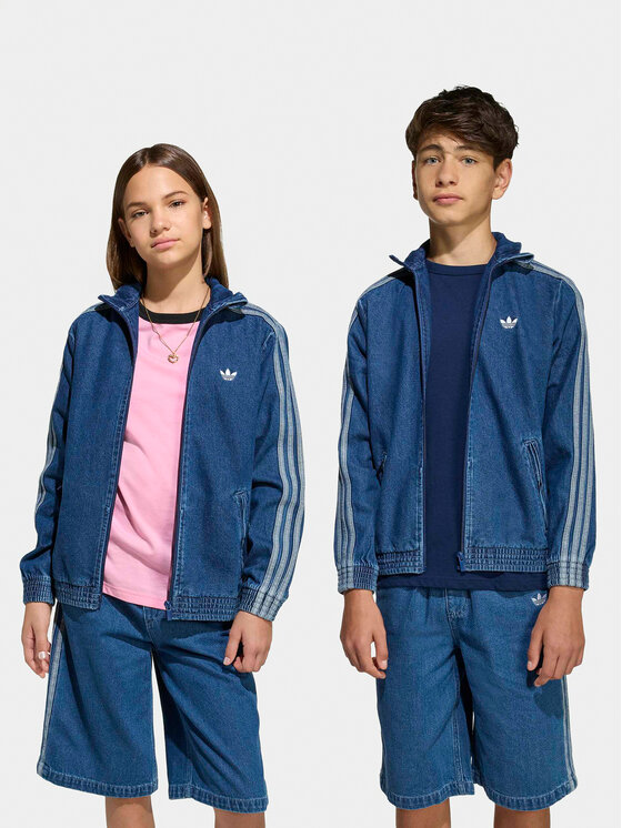adidas adidas Kurtka jeansowa Firebird KE2849 Niebieski Loose Fit