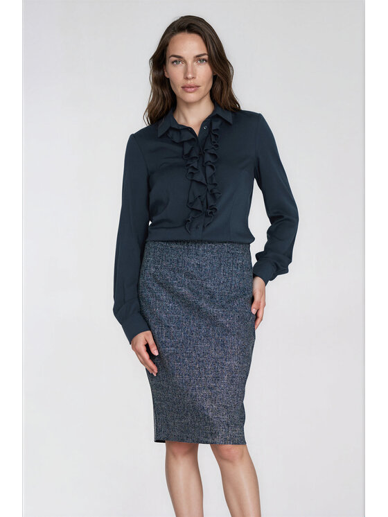 NIFE NIFE Spódnica midi SP96 Czarny Regular Fit
