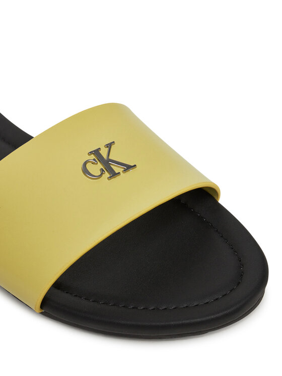Calvin Klein Jeans Calvin Klein Jeans Klapki Flat Sandal Slide Mg YW0YW01697 Żółty