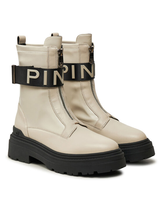 PINKO PINKO Polokozačky Mia 13 SD0219 P061 Écru