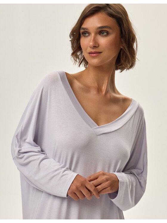 Esotiq Esotiq Koszula nocna 42092 Szary Regular Fit