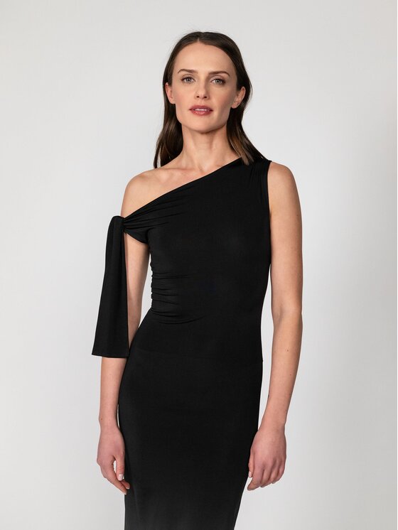 Nudyess Nudyess Sukienka codzienna Shantel Midi Czarny Fitted Fit