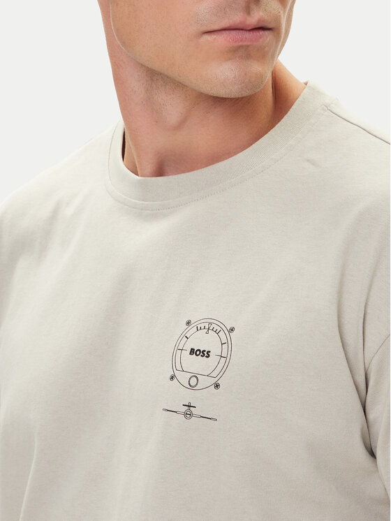 BOSS BOSS T-Shirt Te_Voyage 50546370 Beżowy Relaxed Fit