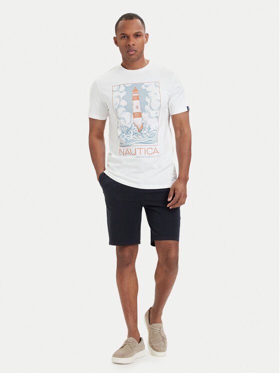 Nautica Nautica T-Shirt NAUTICA-W126-NAMTS-1012-01P Biały Regular Fit