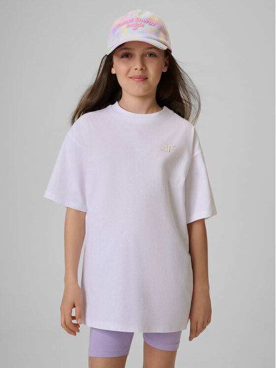 4F 4F T-Shirt SUMMER SPLASH Biały Loose Fit