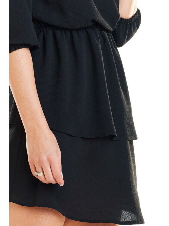 Awama Awama Sukienka letnia A258 Czarny Basic Fit