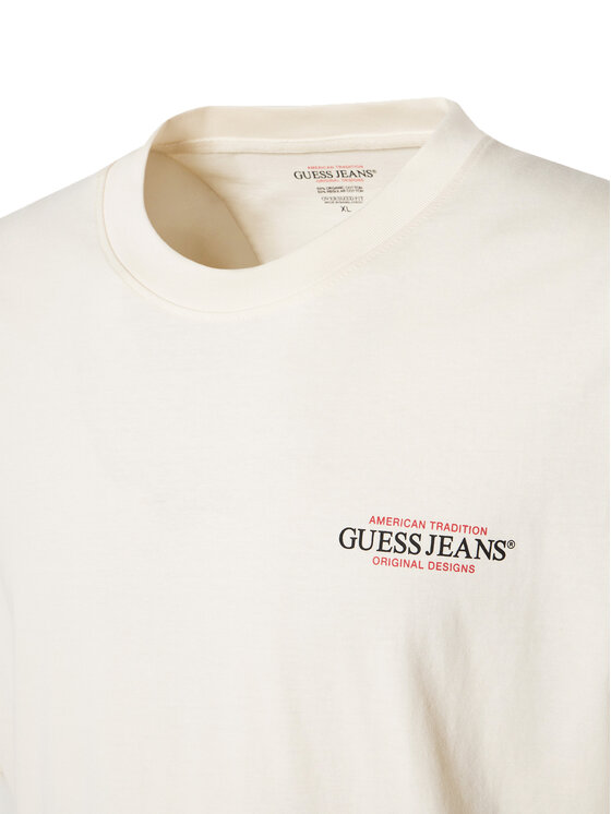 Guess Jeans Guess Jeans Póló M4BI75 K8FQ4 Ekru Overshirt Fit