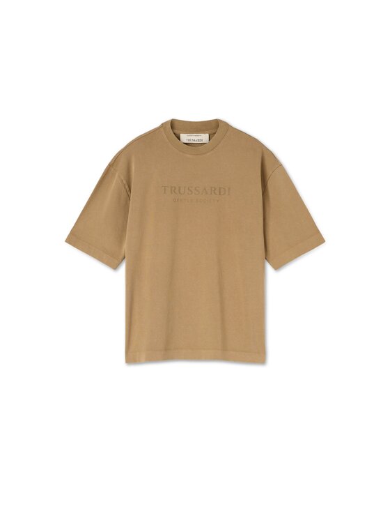 Trussardi Trussardi T-Shirt G0758000232N041 Kremowy Over Fit