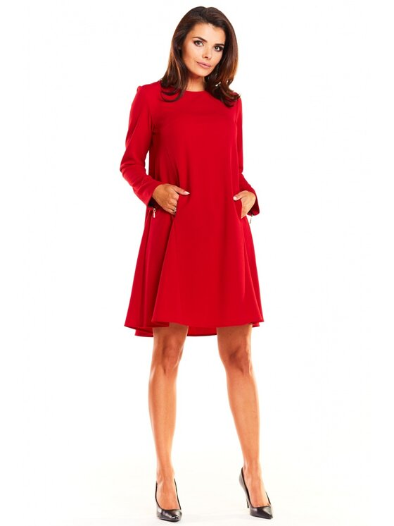 Awama Awama Vestito da giorno A661 Rosso Basic Fit