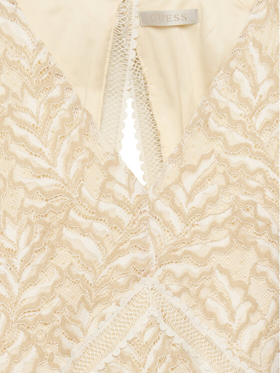Guess Guess Rochie cocktail W5GT37 KCS90 Bej Slim Fit