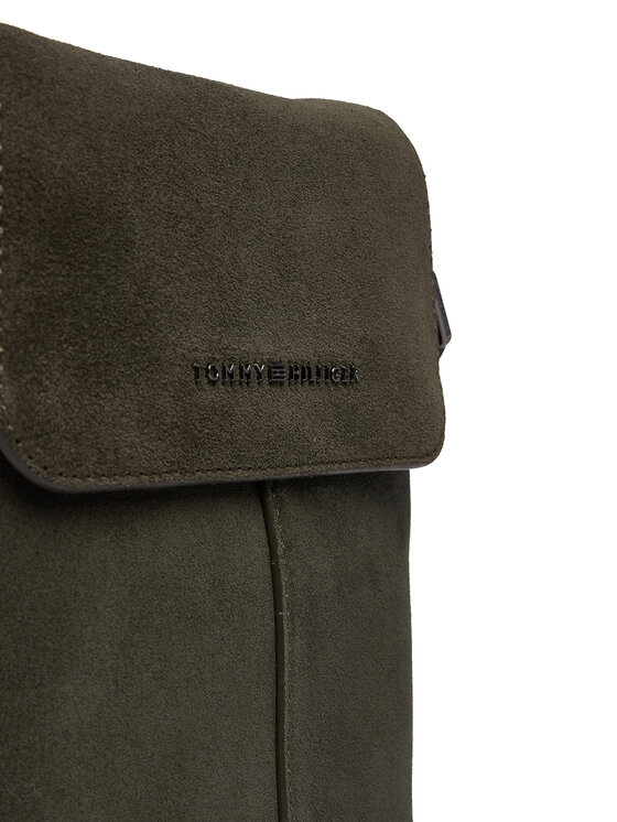 Tommy Hilfiger Tommy Hilfiger Τσαντάκι Metal Logo Suede Crossbody Bag AM0AM14262 Πράσινο