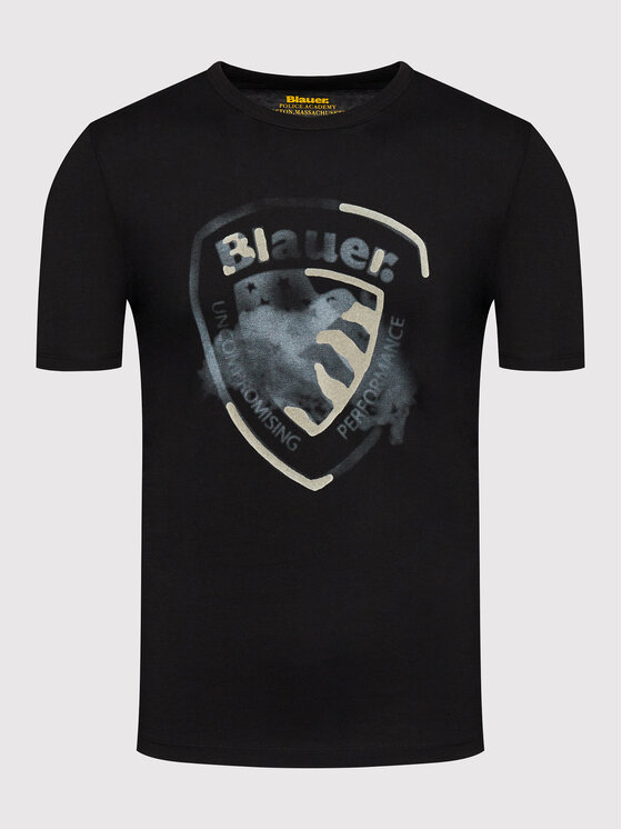 Blauer T Shirt Worn Effect 21WBLUH02289 Schwarz Regular Fit Modivo