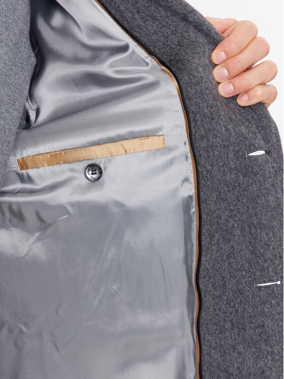 BOSS Boss Vilnonis paltas H-Hyde-Bib-234 50502250 Pilka Slim Fit
