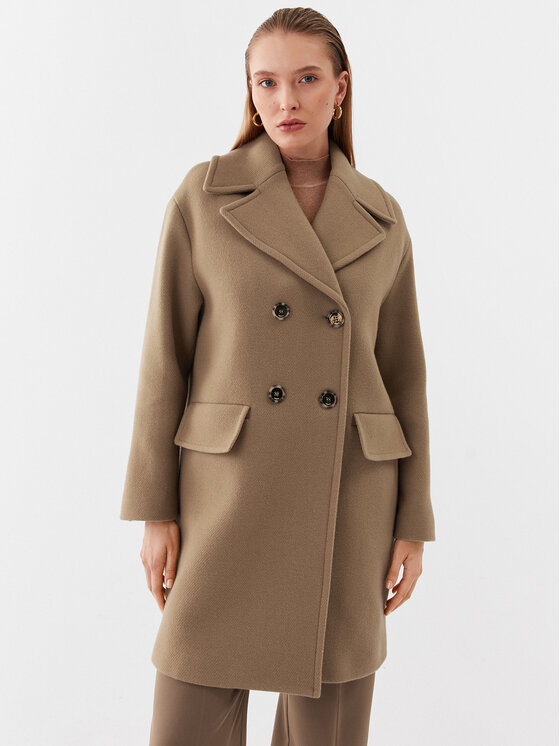 PINKO Pinko Вовняне пальто Effetto 101747 Y7DY Коричневий Regular Fit
