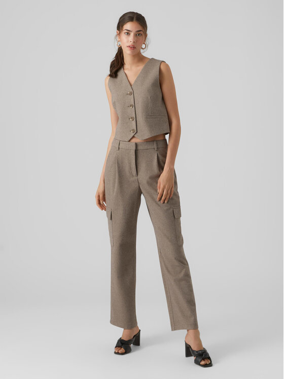 Vero Moda Vero Moda Hlače iz tkanine 10297422 Siva Straight Fit