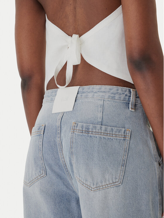 Eleh Eleh Jeansy EL103 Světle modrá Wide Leg
