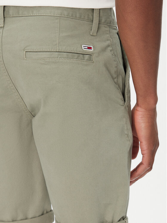 Tommy Jeans Tommy Jeans Auduma šorti Scanton DM0DM21950 Zaļš Slim Fit