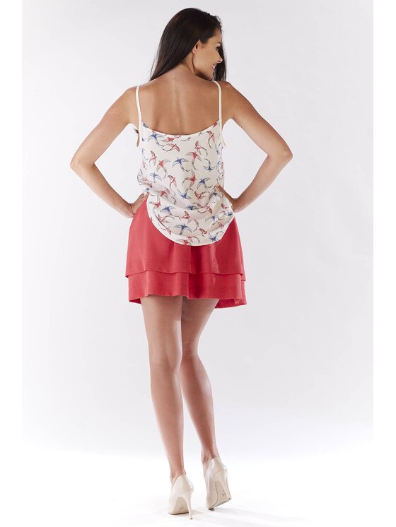 Awama Awama Bluzka A177 Écru Basic Fit