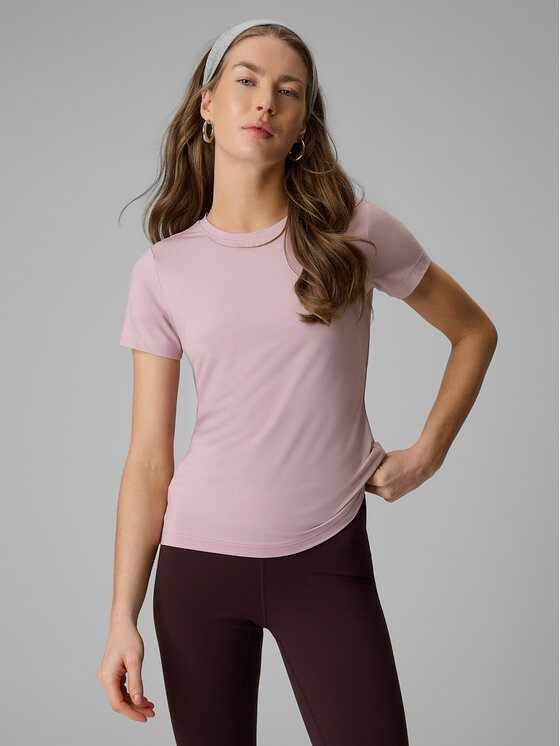 4F 4F T-Shirt ESSENTIAL 4 Różowy jasny Slim Fit
