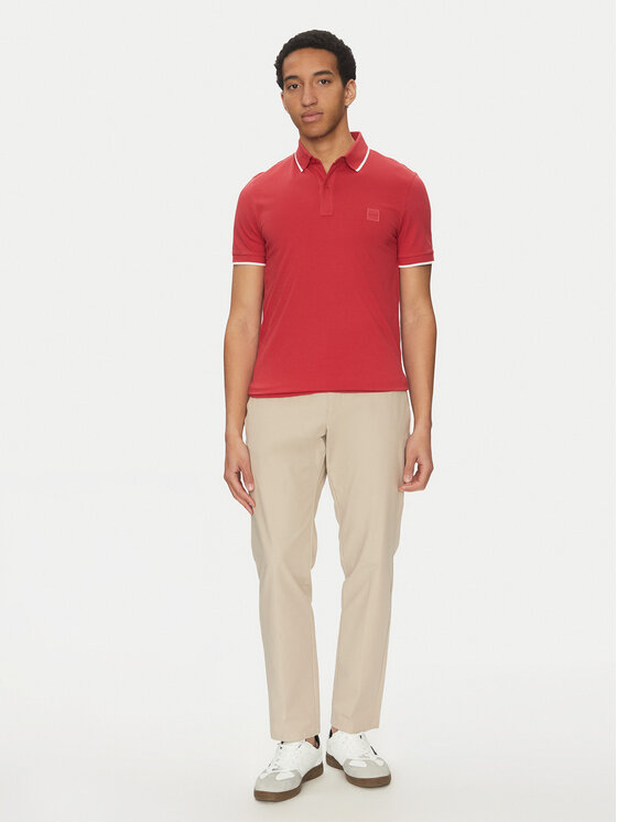 BOSS BOSS Polo Passertip 50507699 Czerwony Slim Fit