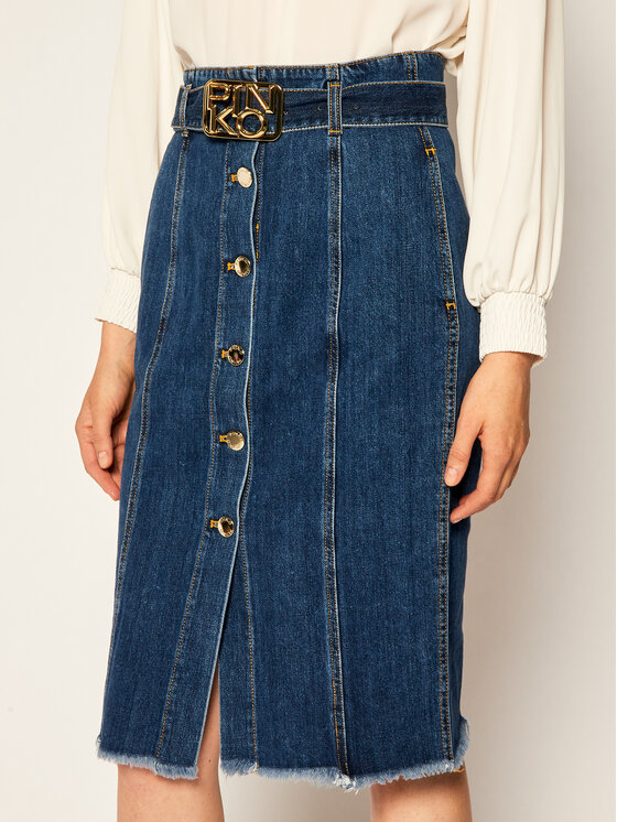PINKO Pinko Jeans krilo Negroni AL 20-21 PDEN 1J10HE Y649 Mornarsko modra Regular Fit